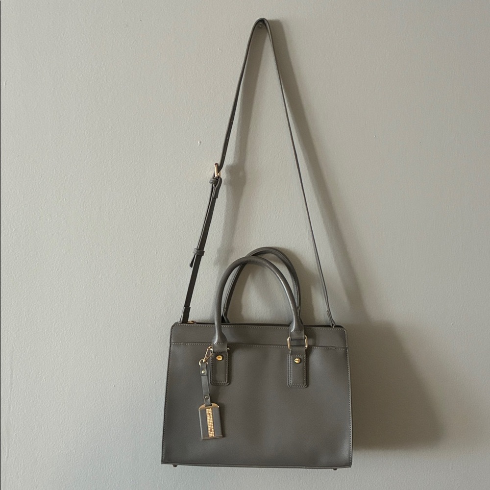 Miztique Shoulder Hand Bag Gray Gold New! - Picture 2 of 10